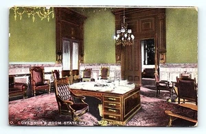 Postcard Iowa Governor's Room State Capitol Des Moines, IA Antique Furniture - Picture 1 of 3