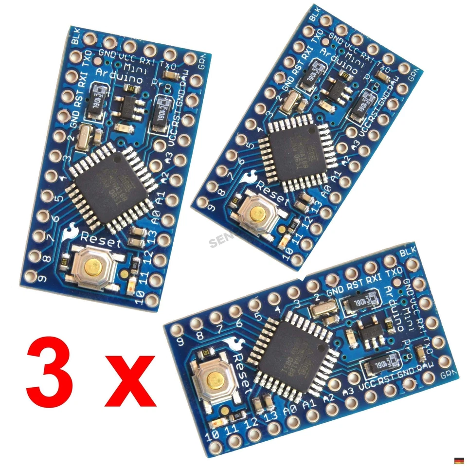 3 x Mini Atmega328 5V 16Mhz Board Set - kompatibel zu Arduino Pro Mini - Bild 1 von 1