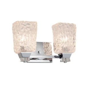 Justice Design Veneto Luce Ardent 2-LT Bath SQ, Rippled, Clr Txt/Chrome - Picture 1 of 1