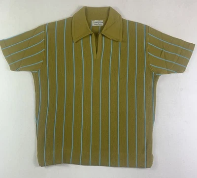 vtg 1960s Maurice Holman Holmspun California Polo Knit Shirt Mens Large green - Image 1 of 4