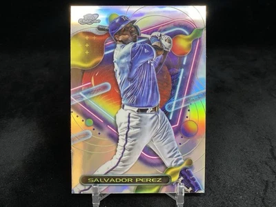 SALVADOR PEREZ 2023 TOPPS COSMIC CHROME #173 BASE REFRACTOR / KC ROYALS - Image 1 of 2