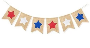 Red White and Blue Stars Banner, Patriotic 4th of July Decorations American - Picture 1 of 7