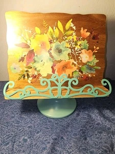 Pioneer Woman Willow Wood Cookbook Tablet Recipe Holder Stand Butterfly Floral - Picture 1 of 9