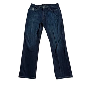 Pantalones de mezclilla Cinch Blue para hombre 36x30 etiqueta plateada ajustados rectos elásticos lavado oscuro - Imagen 1 de 9