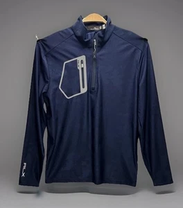 Ralph Lauren RLX Jacket Mens M Navy Camo Performance Jersey Half-Zip Pullover - Picture 1 of 12