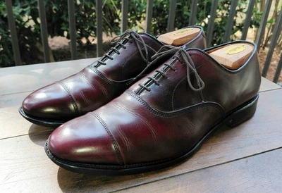 ALLEN EDMONDS Park Avenue 5875 Mens 12C US Burgundy Leather Cap Toe Oxford Shoes - Image 1 of 4