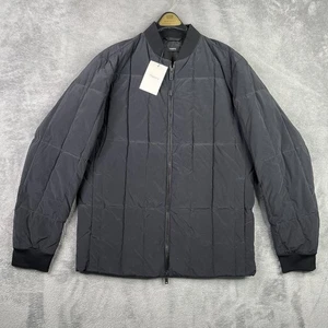 Theory Jacket Men Medium Black Storm Rip Down Bomber Puffer Full Zip Outerwear - Picture 1 of 15