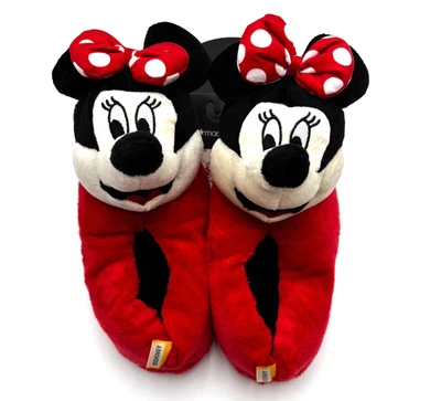 Zapatillas 3D rojas Disney Minnie Mouse para niñas talla mediana/grande (13/4) zapatos de felpa Foto 1 de 4