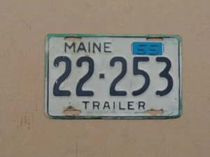 Maine 1955 Trailer License Plate Me Tag No. 22-253 - Picture 1 of 3