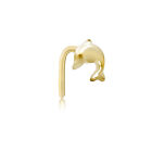 9ct Gold Jewelco London Leaping Dolphin L-Post Nose Stud 5mm