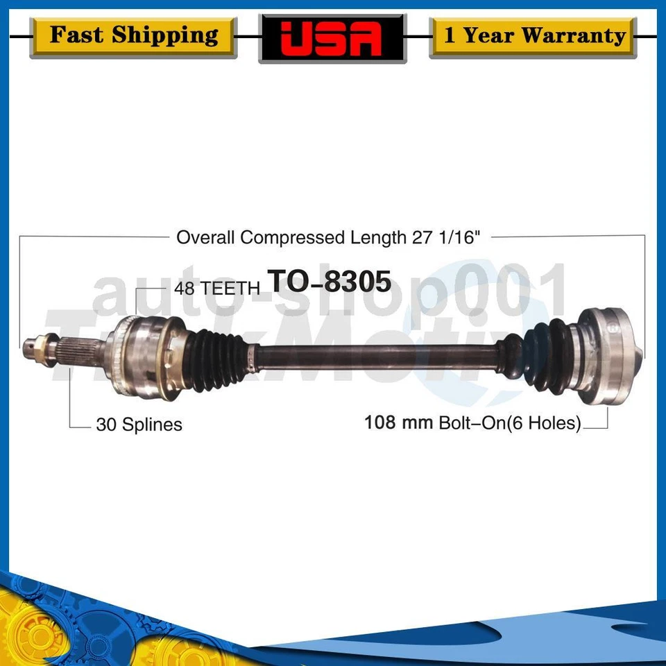 Rear Right CV Axle Joint Shaft For Lexus IS300 3.0L 2005 2004 2003 2002 2001 - Image 1 of 1