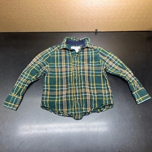 Tommy Bahama Kids Boys Button Down LS Shirt Size XS (4) Green Yellow Plaid Top - Picture 1 of 9