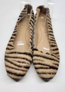 Zapatos planos Chloe para mujer 41 Lauren pelo de becerro cebra festoneado ballet sin cordones - Imagen 1 de 6