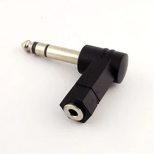 2pcs 6.35mm 1/4" Stereo Male To 3.5mm Female Right Angle Audio Adapter Connector - Bild 1 von 5