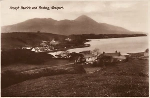 Croagh Patrick and Rosbeg, Westport Postcard. Scenery Sea Buildings - Afbeelding 1 van 2