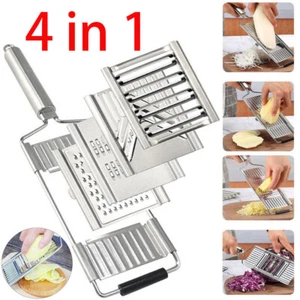 Multi-Purpose Vegetable Slicer 4 In1 Grater Cutter Stainless Steel Peeler Set - Picture 1 of 11