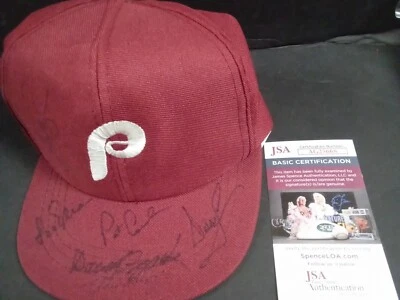 Pat Corrales Signed Phillies Cap  w/ Danny Ozark, Lee Elia signatures+ JSA -1 # - Image 1 of 4