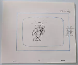 Hanna-Barbera Schlümpfe Schlumpfine Prod Zeichnung Layout Set 1981+ HB cel - Bild 1 von 9