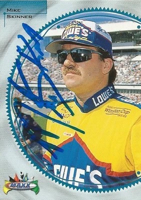 Tarjeta coleccionable con foto de Mike Skinner firmada autografiada 1999 Maxx Racing NASCAR #58 Foto 1 de 2