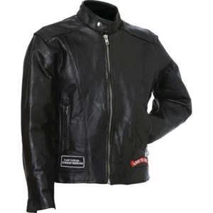 NWT Mens Black Buffalo Leather Motorcycle Jacket Coat Bike Ride Biker M MEDIUM - Picture 1 of 2