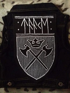 Taake Norwegian Black Metal Girls Denim Cut-Off Patch Waistcoat Vest Sizes 8-18 - Picture 1 of 165