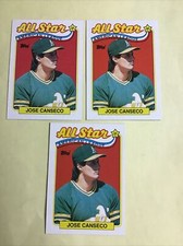 1989 Topps Baseball #401 Jose Canseco  ALL STAR - 3 CARDS LOT  - NM-MINT  2578