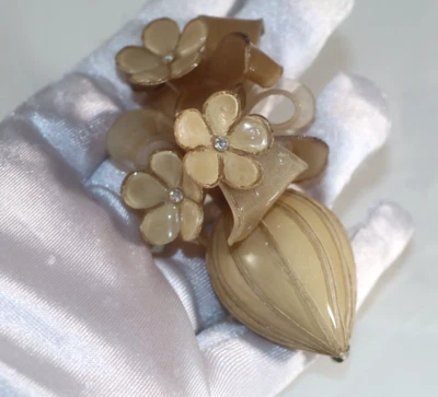 Fab! VINTAGE SIGNED CILEA PARIS FLOWER BIG BROOCH - Image 1 of 4