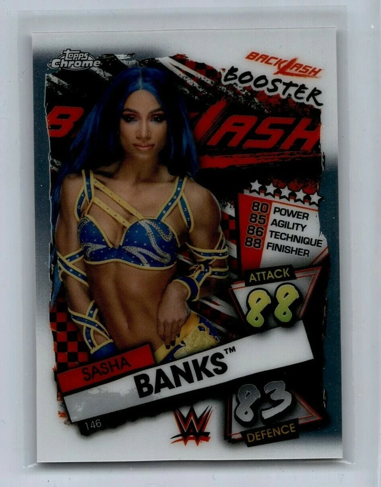 2021 Topps WWE Chrome Slam Attax Sasha Banks #146 - Image 1 of 1