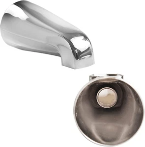 SENTO Silver Universal Heavy Durable Metal Bathroom Tub Spout without Diverter, - Picture 1 of 6