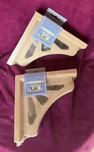 1 Paar neue massive Eichenholz Rollregal Klammern ~ Hardware ~ Holz 2 zwei unbehandelt - Bild 1 von 5