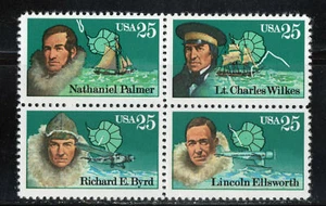 1988 Arctic Explorers Block of 4 25c Postage Stamps, Sc# 2386-2389, MNH, OG - Picture 1 of 1