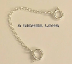 2 inch long solid silver extender. 925 Silver. - Picture 1 of 5