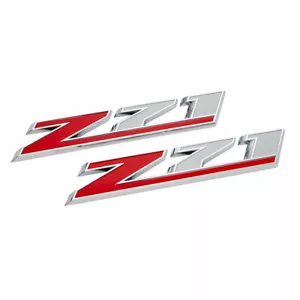 2016-2020 Chevrolet Colorado Z71 Door Emblems 84126999 Qty 2 Chrome / Red OEM GM - Picture 1 of 1