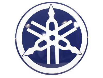Enamel logo YAMAHA ⌀ 50 cm plaque collectable sign motorcycle metal emblem - Image 1 of 3