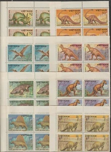 1984 Vietnam Stamps Block 4 of Dinosaurs Scott # 1428-1435 MNH - Picture 1 of 1