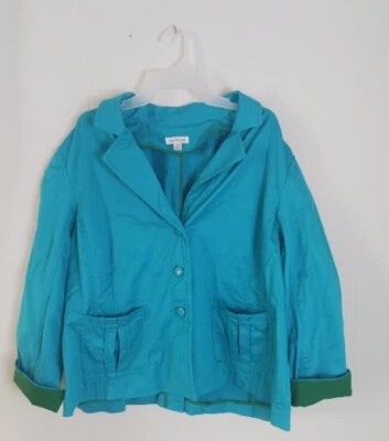 Винтажный Joan Rivers Blazer куртка бирюзовый синий и зеленый женщин плюс размер 2 X - Изображение 1 из 4