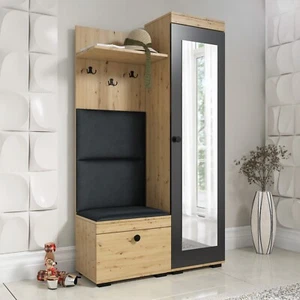 Flurgarderobe DUO, Garderobenschrank, Spiegel, Schuhschrank, fertig aufgebaut - Bild 1 von 33