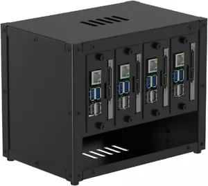 Aluminum Raspberry Pi 4 Cluster Enclosure with Fan Cooling - Home Lab Essential - Picture 1 of 8