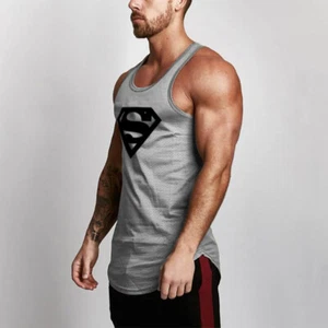 Canottiera Canottiera Uomo Alta Qualità Fitness Superman Abbigliamento Sportivo Palestra - Foto 1 di 16