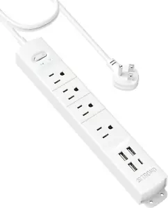 TROND Surge Protector Power Strip with USB, Ultra Thin Flat Plug 6Ft Extension C - Picture 1 of 12
