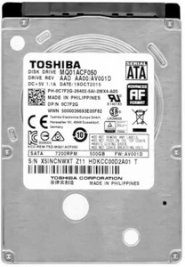 Disque Dur Toshiba MQ01ACF050 500GB SATA III 7200U/Min 16MB 6Gbps 2.5'' Pouces - Photo 1/3