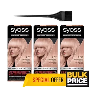 Syoss Professional 9-52 Light Rose Gold Blond Salon Qualität Haarfarbe 3-pack - Bild 1 von 6