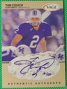 Tim Couch/50 1999 SAGE Auto Gold #A12 Rookie Auto RC Cleveland Browns SSP - Imagen 1 de 2