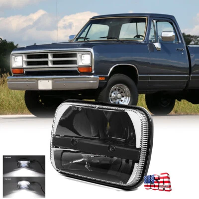 1986-1989 Fit for Dodge W100 W-100 Power Ram 130W 7x6" Rectangle LED Headlight - Image 1 of 4