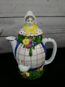 Bouquet di fiori dama fattoria oche pulcini teiera dipinta a mano The Haldon Group - Foto 1 di 12