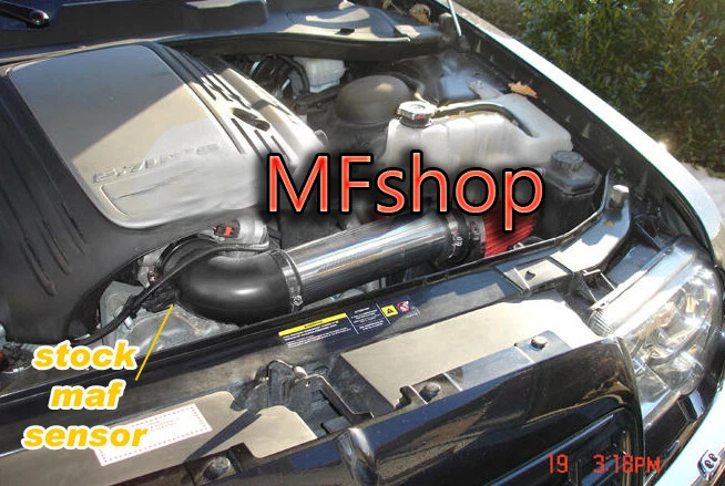 Black Red For 2005-2010 Chrysler 300 300C 5.7L 6.1L SRT8 V8 Air Intake + Filter - Image 1 of 1