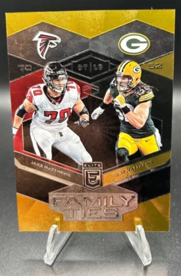 2017 Donruss Elite Family Ties Clay Jake Matthew #4 Orange Parallel SP /25 RARE - Image 1 of 2