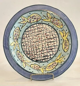 Hancock Covington Signed Large Hand Painted Pottery Dish Fish 11-3/4”  (1993) - Picture 1 of 5
