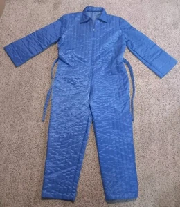 Mono De Colección Nylon Azul Cobalto Acolchado Bolsillos XL Retro Años 70 80 - Imagen 1 de 24
