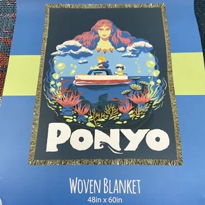 Studio Ghibli Ponyo Überwurfdecke gewebter Wandteppich Sosuke Boot Königin Wandkunst NEU - Bild 1 von 7